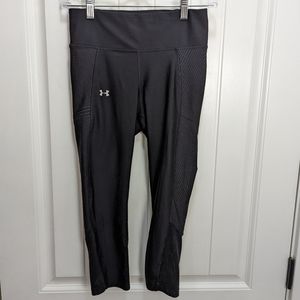 🔥Under Armour Black Workout Active Leggings with Zipper Pockets Waist 25"